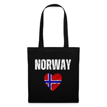 Ich liebe Norwegen, die Flagge Norwegens - Stoffbeutel - Schwarz - Vorne