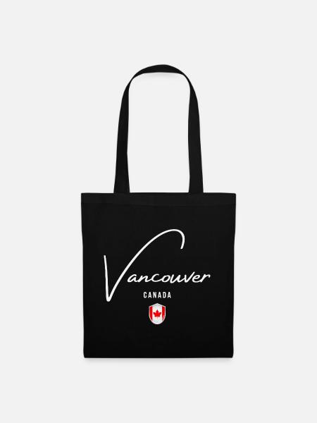 Vancouver, Kanada, minimalistisches, elegantes Design - Stoffbeutel - Schwarz