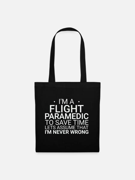 Flight Paramedic Never Wrong Luftrettung - Stoffbeutel - Schwarz
