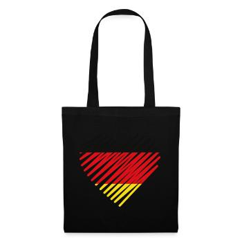 Abstract German Flag Heart Design - Tote Bag - black - Front