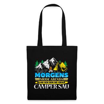 Camper Camping Caravan Saying - Tote Bag - black - Front