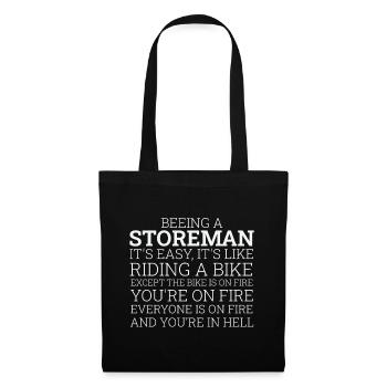 Storeman Riding A Bike - Stoffbeutel - Schwarz - Vorne