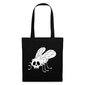 Fly Skull (weiß) - Stoffbeutel - Schwarz - Vorne