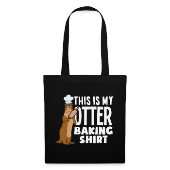 Sea Otter Cartoon Baking Shirt - Tote Bag - black - Front