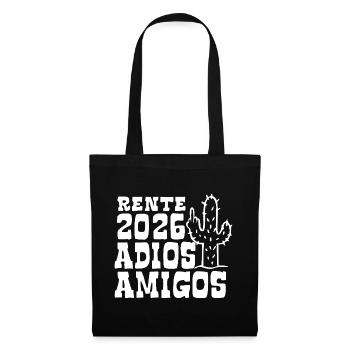 Adios Amigos Rente 2026 - Ruhestand - Pension - Stoffbeutel - Schwarz - Vorne