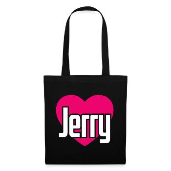 I Love Jerry Pink Heart I Love Jerry - Tote Bag - black - Front