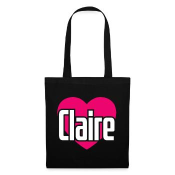J’aime Claire Coeur Rose J’aime Claire - Sac en tissu - noir - Devant