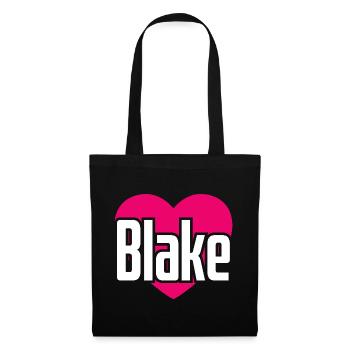 I Love Blake Pinkes Herz Ich liebe Blake - Stoffbeutel - Schwarz - Vorne