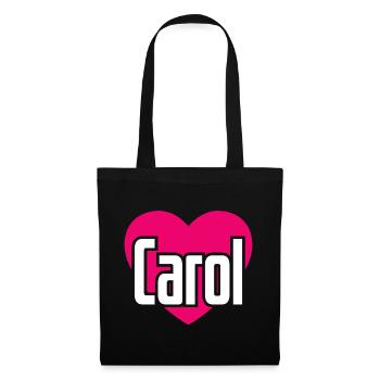 I Love Carol Pink Heart I Love Carol - Tote Bag - black - Front