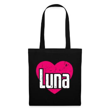 J’aime Luna Pink Heart J’aime Luna - Sac en tissu - noir - Devant