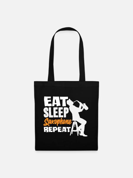 Eat Sleep Saxophone Repeat Saxophonist - Stoffbeutel - Schwarz