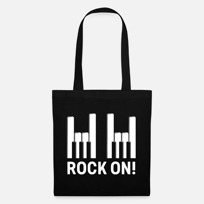 Rock auf Klaviertasten - Stoffbeutel - Schwarz