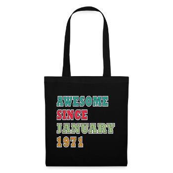 55e anniversaire Original janvier Né en 1971 - Sac en tissu - noir - Devant