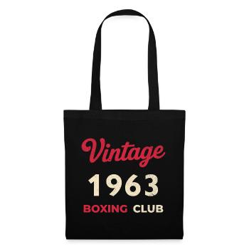 Vintage 1963 – Boxing Club Retro Geburtsjahr - Stoffbeutel - Schwarz - Vorne