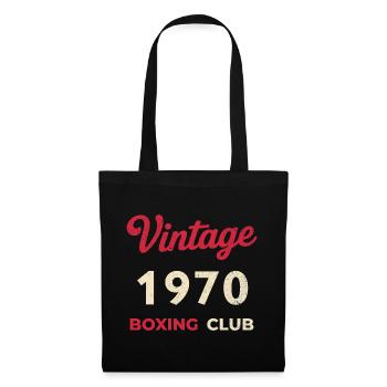 Vintage 1970 – Boxing Club Retro Birth Year - Tote Bag - black - Front