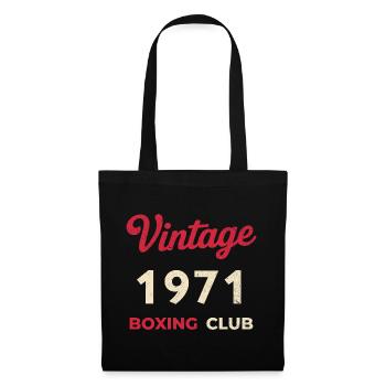 Vintage 1971 – Boxing Club Retro Geburtsjahr - Stoffbeutel - Schwarz - Vorne