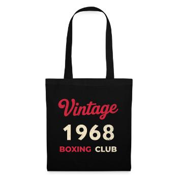 Vintage 1968 – Boxing Club Retro Geburtsjahr - Stoffbeutel - Schwarz - Vorne
