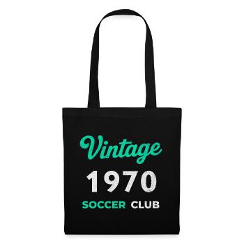 Vintage 1970 – Soccer Club Retro Birth Year - Tote Bag - black - Front