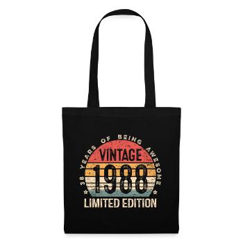 Vintage 1988 Limited Edition 38. Geburtstag - Stoffbeutel - Schwarz - Vorne