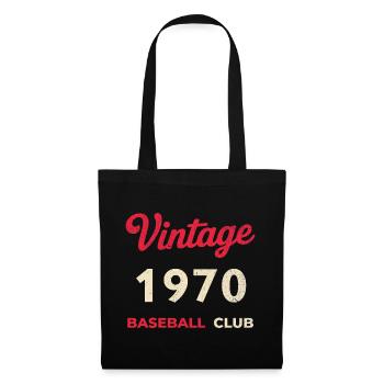Vintage 1970 – Baseball Club Retro Birth Year - Tote Bag - black - Front
