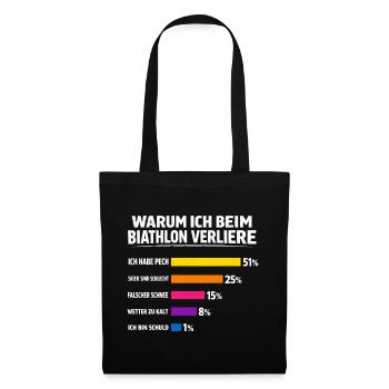 Biathlon Geschenk Für alle die verlieren - Stoffbeutel - Schwarz - Vorne