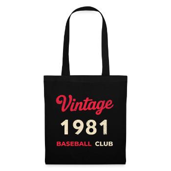 Vintage 1981 – Baseball Club Retro Geburtsjahr - Stoffbeutel - Schwarz - Vorne