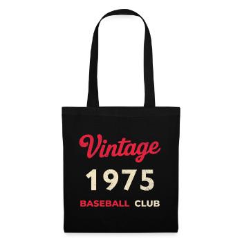 Vintage 1975 – Baseball Club Retro Birth Year - Tote Bag - black - Front