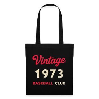 Vintage 1973 – Baseball Club Retro Geburtsjahr - Stoffbeutel - Schwarz - Vorne