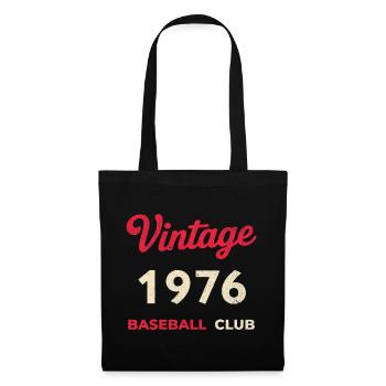 Vintage 1976 – Baseball Club Retro Geburtsjahr - Stoffbeutel - Schwarz - Vorne