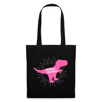 Cadeau Silhouette Rose du Dinosaure Mamasaurus T-Rex - Sac en tissu - noir - Devant