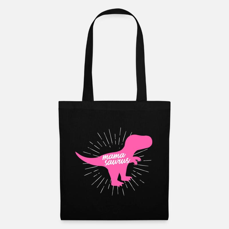 Mamasaurus T-Rex Dinosaur Pink Silhouette Gift - Tote Bag - black
