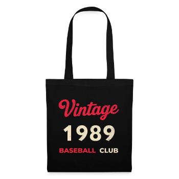 Vintage 1989 – Baseball Club Retro Birth Year - Tote Bag - black - Front