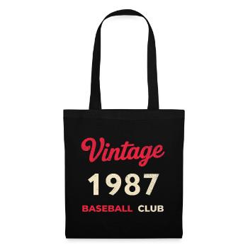 Vintage 1987 – Baseball Club Retro Birth Year - Tote Bag - black - Front