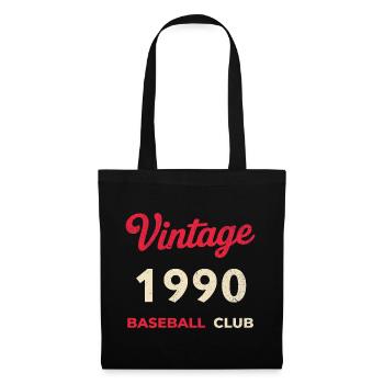 Vintage 1990 – Baseball Club Retro Birth Year - Tote Bag - black - Front