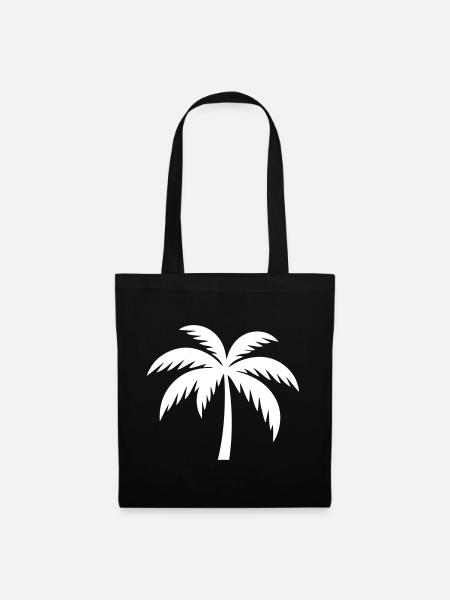Palme Silhouette - Stoffbeutel - Schwarz