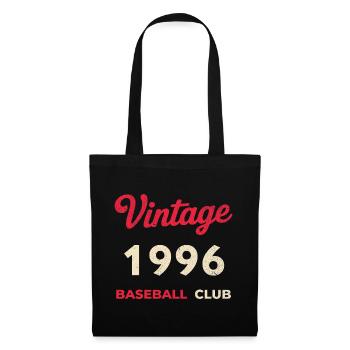 Vintage 1996 – Baseball Club Retro Geburtsjahr - Stoffbeutel - Schwarz - Vorne