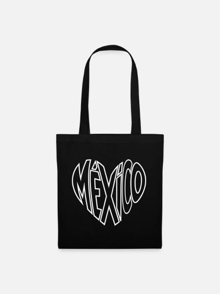 Mexiko Perspektiv Schriftzug - Stoffbeutel - Schwarz