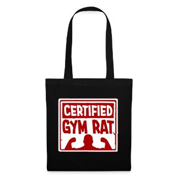 Certified Gym Rat Lustig Fitness Training Spruch - Stoffbeutel - Schwarz - Vorne