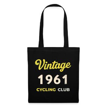Vintage 1961 – Cycling Club Retro Birth Year - Tote Bag - black - Front