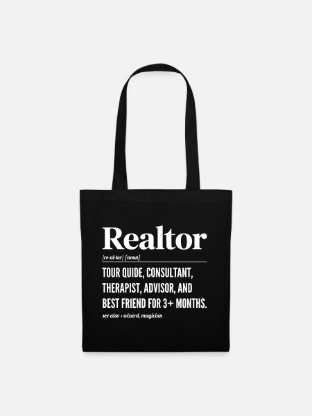 Definition Humor Immobilienmakler – Makler - Stoffbeutel - Schwarz
