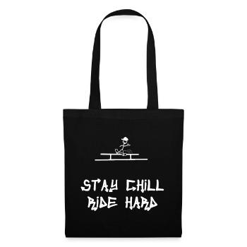 Stay Chill Ride Hard Skateboard Shaka - Tote Bag - black - Front