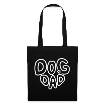 Dog Dad, Hundepapa Motiv Shirt mit Pfote - Stoffbeutel - Schwarz - Vorne
