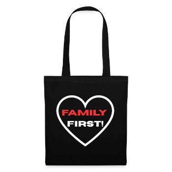 Family First! – Heart - Tote Bag - black - Front