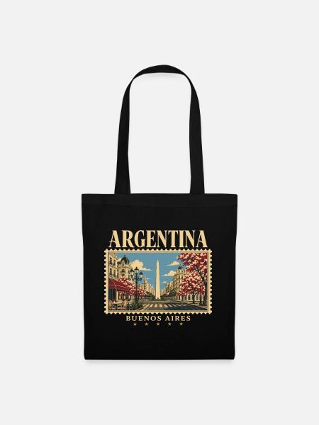 Argentinien Buenos Aires Retroreise - Stoffbeutel - Schwarz