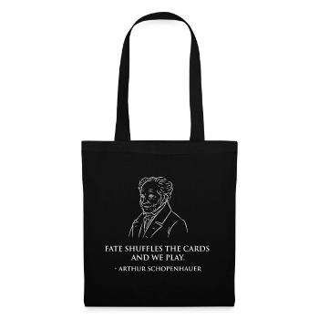 Arthur Schopenhauer Porträt - Stoffbeutel - Schwarz - Vorne