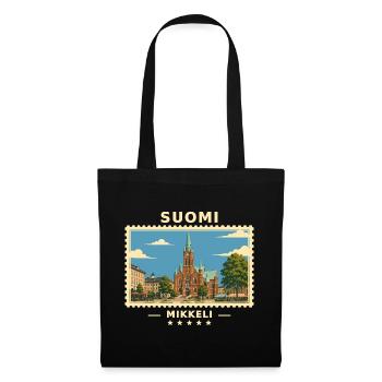 Suomi Mikkeli Vintage Reisemarke - Stoffbeutel - Schwarz - Vorne