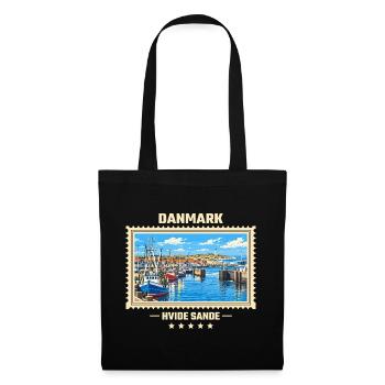 Danmark Hvide Sande Vintage Reisemarke - Stoffbeutel - Schwarz - Vorne