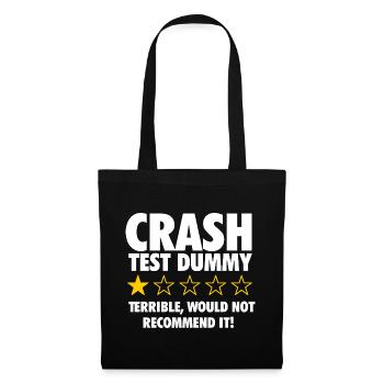 Crash Test Dummy Test Test Test – Lustiger Schneemobilfahrer - Stoffbeutel - Schwarz - Vorne
