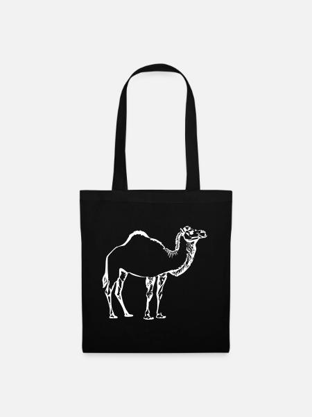 Kamel weiß Geschenk - Stoffbeutel - Schwarz