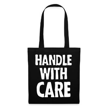 Handle with care (dark) - Stoffbeutel - Schwarz - Vorne